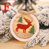 Christmas Tree Wooden Glowing Ornament Star Round Shape LED Light Decoration Luminous Santa Snowman