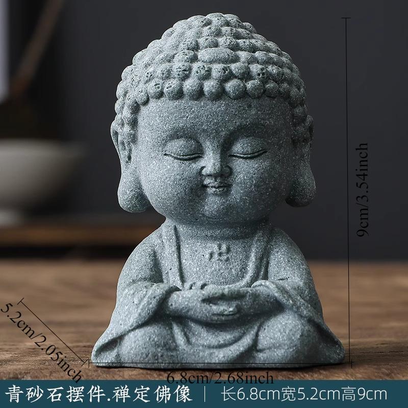 

Green Sandstone Tea Pet/ Tea Tray Small Ornament/Buddha Statue Ornament/Chinese Style/rockery Fish Tank Landscape Decoration