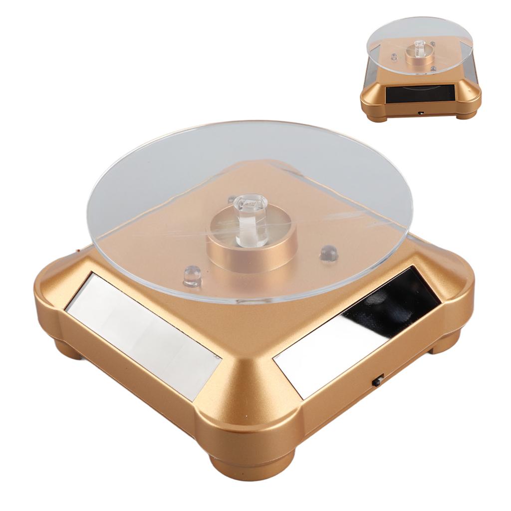 Solar Powered LED Electric Rotating Turntable Display Stand for Jewelry Phone