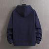 Felpa con cappuccio casual da uomo a tinta unita con stampa, maniche lunghe, pullover