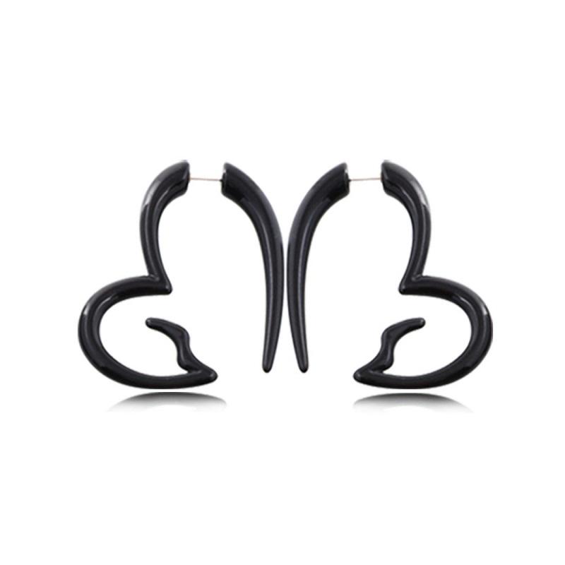 1 Pair Gothic Creative Black-color Acrylic Earrings For Women Men Punk Hip Hop Party Jewelry