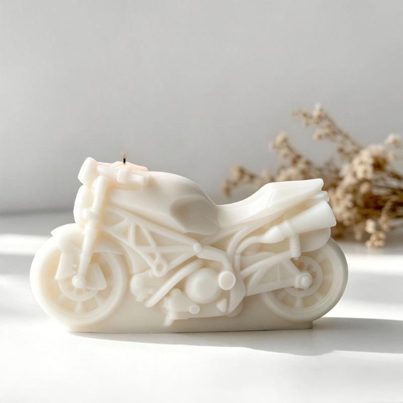 Stampi in Silicone a Forma di Motocicletta Resistenti al Calore Facili da Sformare per Realizzare Candele Sapone Cioccolato Gesso Ornamenti Resina Arte