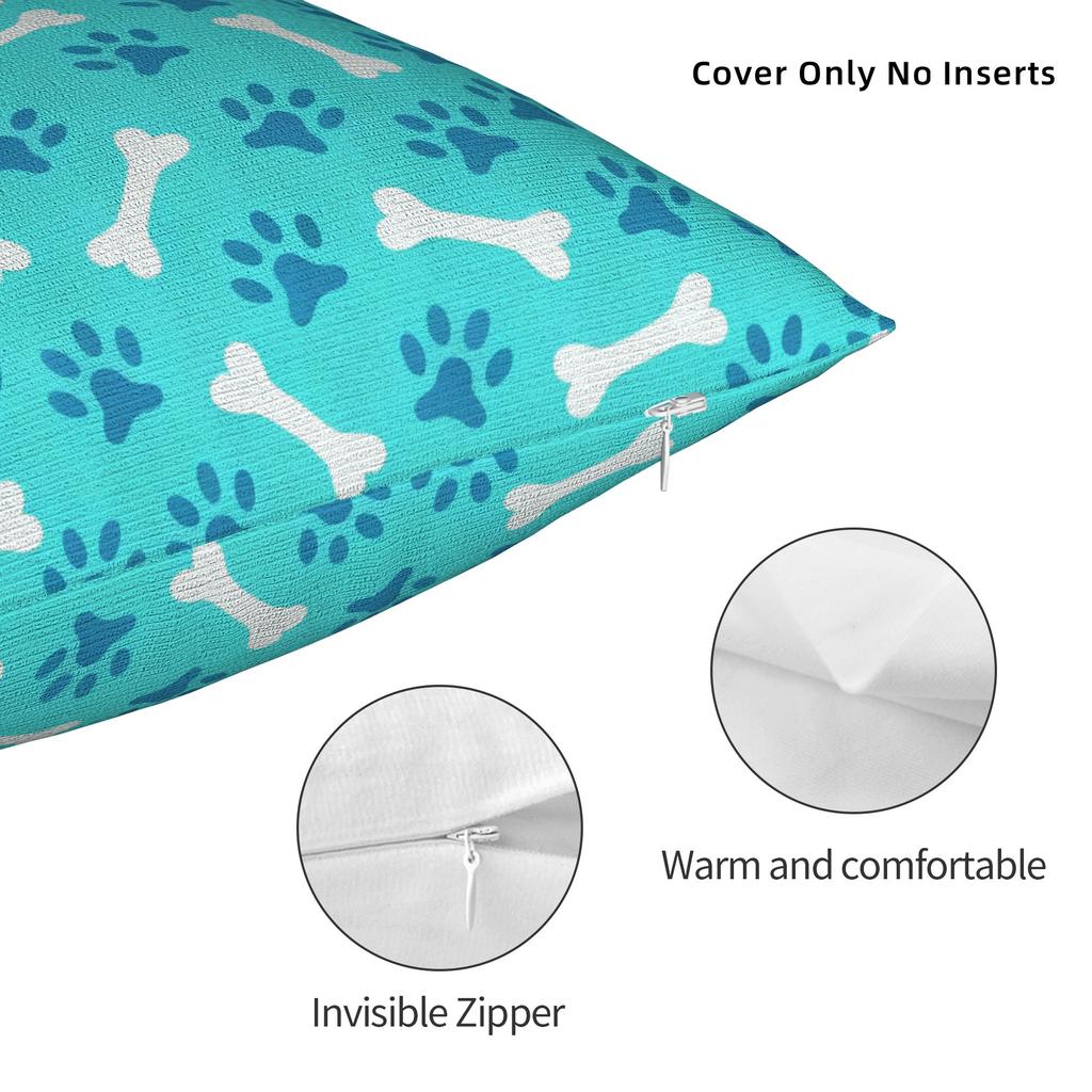 Pillow Cover Dog Paw Print And Bone Morden Pillow Case For Chair Sofa Home Decor Pillowcases