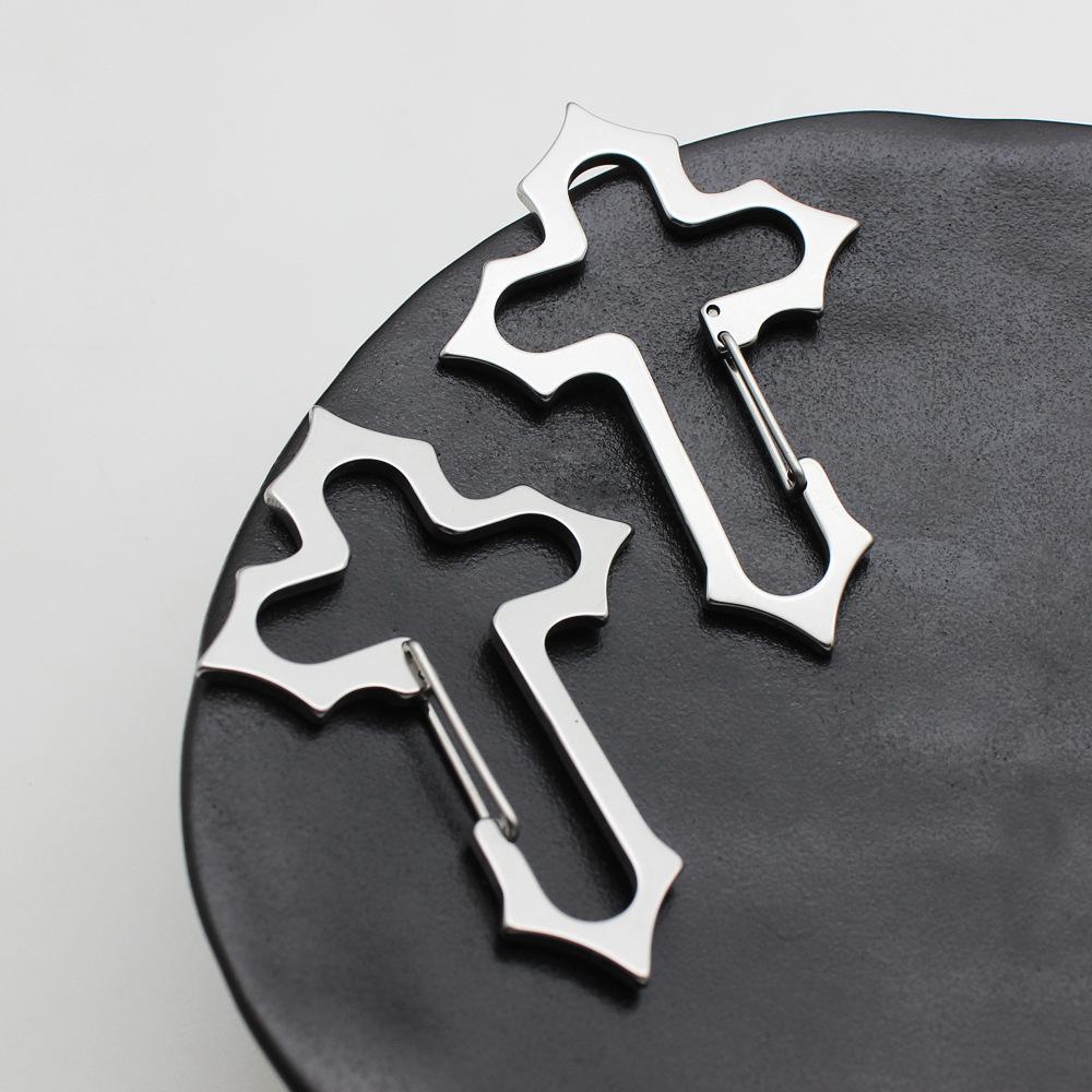 Stainless Steel Cross Hollow Star Carabiner Keychain