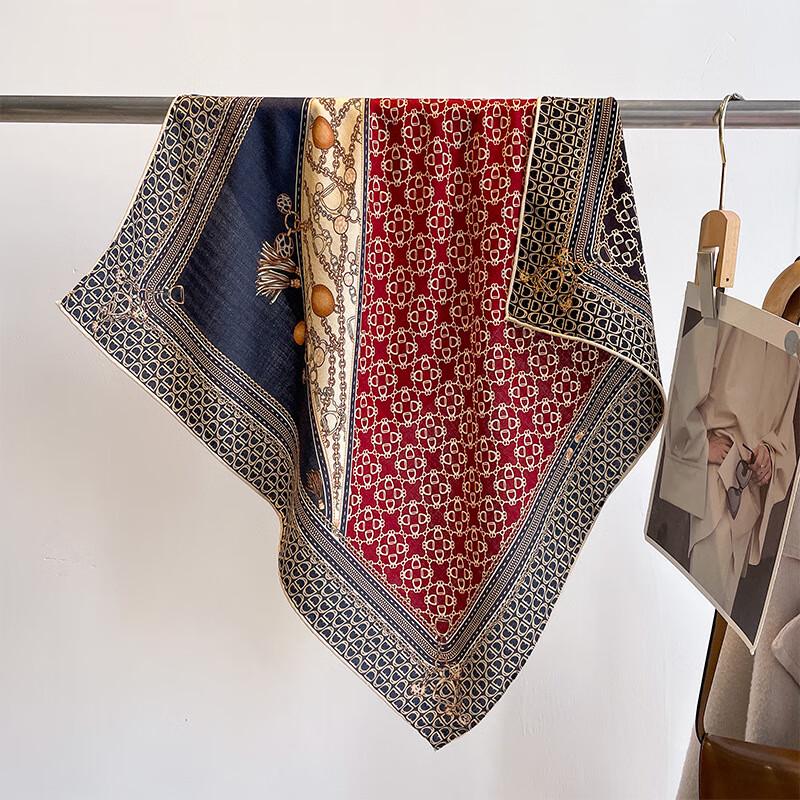 Mi Ling Vintage Square Silk Blend Scarf
