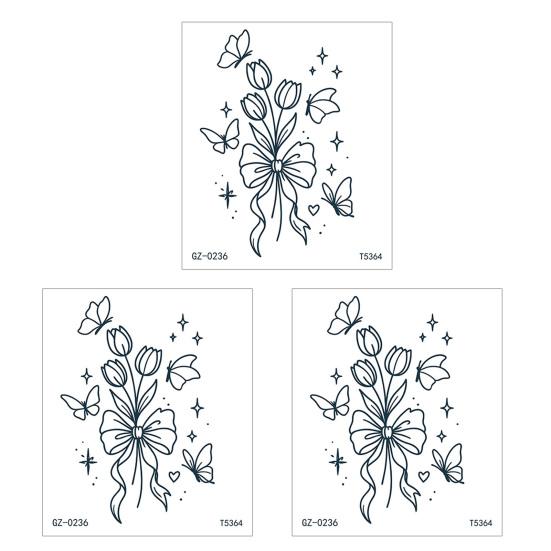 Yousheng 3Pcs Waterproof Tattoo Sticker for Men Women, Face Body Arm Chest Shoulder Thigh Waist Temporary Tattoo Decal, Long Lasting Body Art Fake