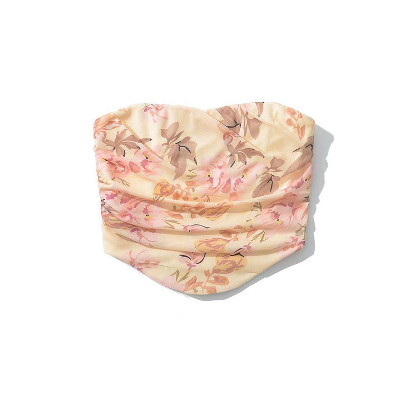 

Beautiful Floral Dress Outfit House Same Sexy Holiday Style Tube Top Small Top + Sheath Skirt Honey Tube Top (with scarf) L