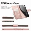 Leather Wallet Flip Case for VIVO V70 FE V60 V50 V40 V30 V29 V29E V50E V27E Lite Pro SE Embossed Clover Floral Design