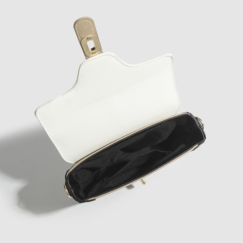 New Crossbody Bags Vintage PU Leather Underarm Shoulder Bags Mini Flap Contrast Color Saddle Bags Luxury Women's Handbags
