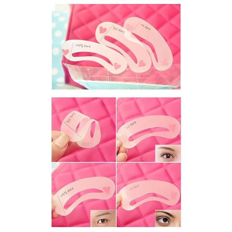 Jericoure - Set Of 3: Plastic Eyebrow Makeup Stencil