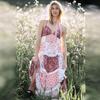 Women'S Sleeveless Suspender Digital Printing Long Dress Splicing Skirt