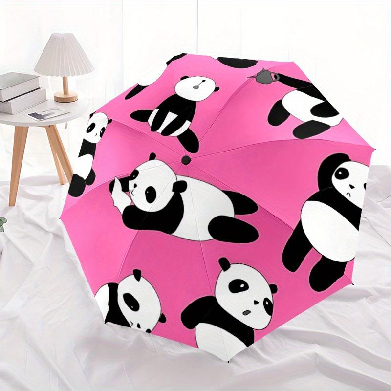 1pc Panda Circle Automatic Umbrella High Quality Canopy, Portable Folding Umbrella with, Ideal Gift for - Travel 193