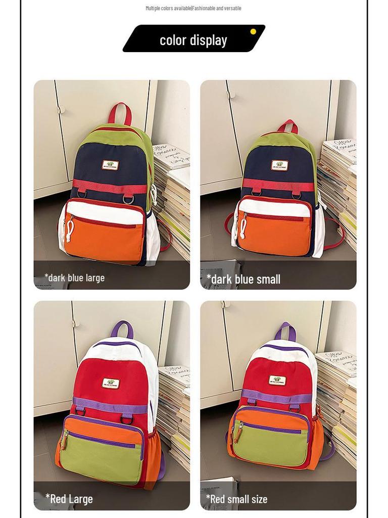 Modny plecak dziecięcy w bloki kolorystyczne - Uroczy i wytrzymały dla chłopców i dziewcząt ze szkoły podstawowej