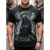 Men's 3D Skull Pattern Print Short Sleeve T-shirt Summer New Casual Tops Trend Cool Street Style Men's Clothing