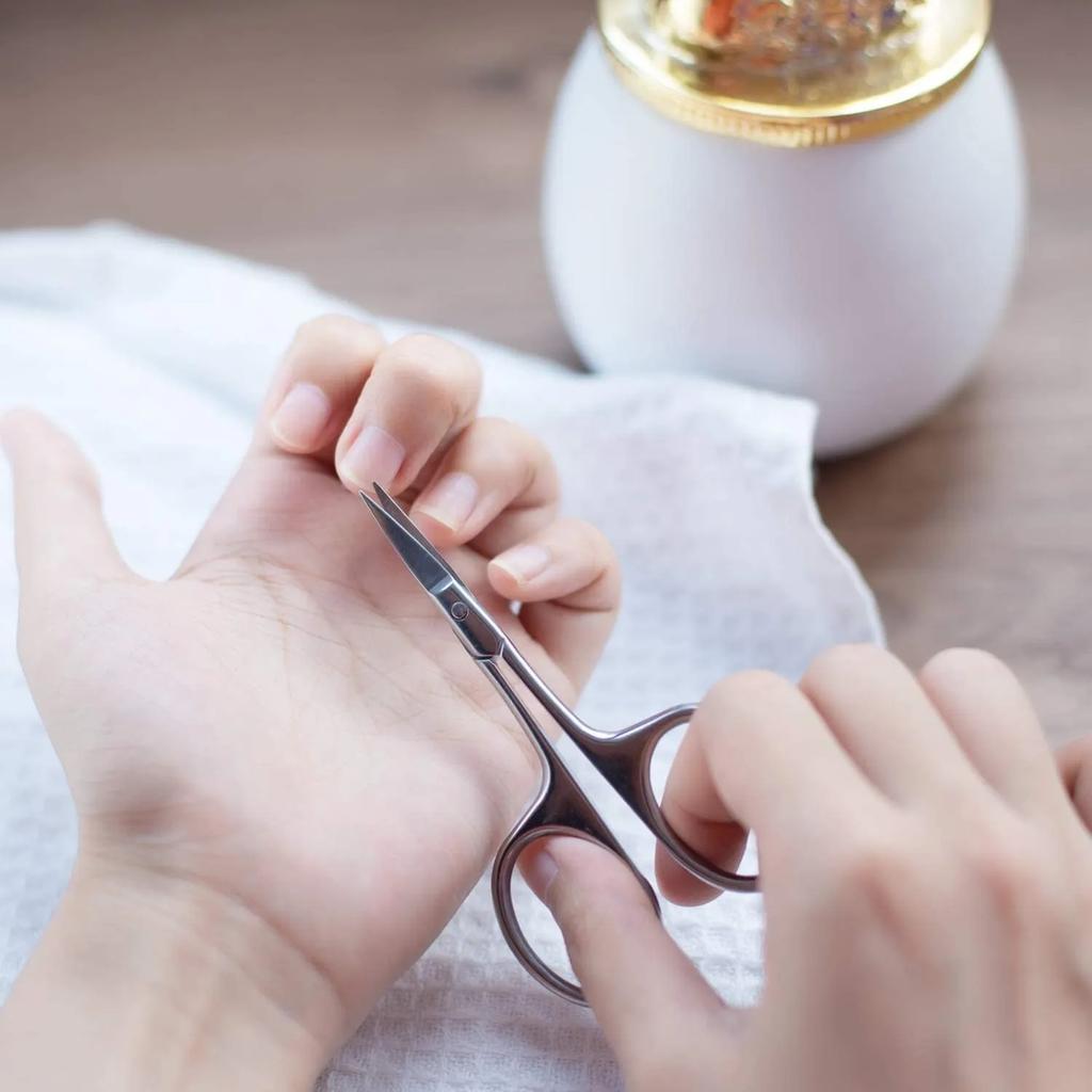 Professional Manicure Scissors Stainless Steel Cuticle Precision Beauty Grooming for Nail Facial Hair Eyebrow Eyelash Nose Hair
