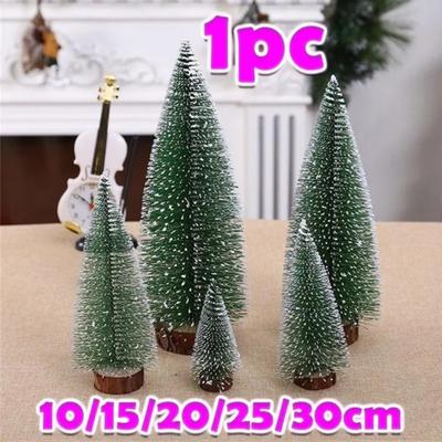 1 pz Mini Albero di Natale Neve Artificiale Simulazione Gelo Pino Fornitura Decorativa da Tavolo Decorazione Addobbi Natalizi