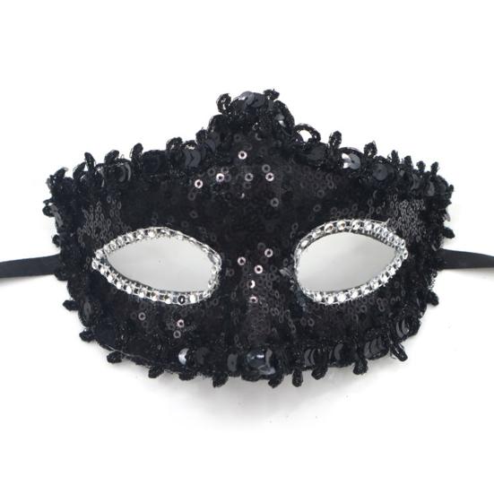 Lace Handheld Masquerade Masque with Stick Butterfly Sequin Half Face Eye Cushion for Women Carnival Venetian Prom Halloween Cosplay Parties