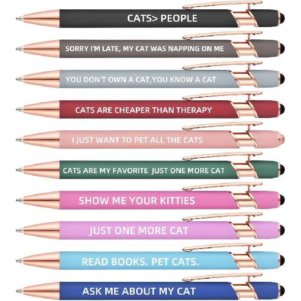 Funny Pens Pet Lover Pens Dog Cat Lover, A snarky gag gift set for pet owners or coworkers (dog lover pens) cat lover pens