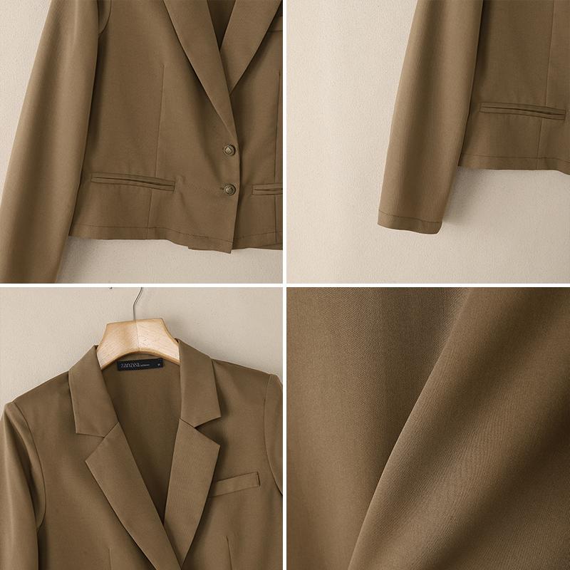 ZANZEA Dámské ležérní límec s dlouhým rukávem, tenký kardigan sako