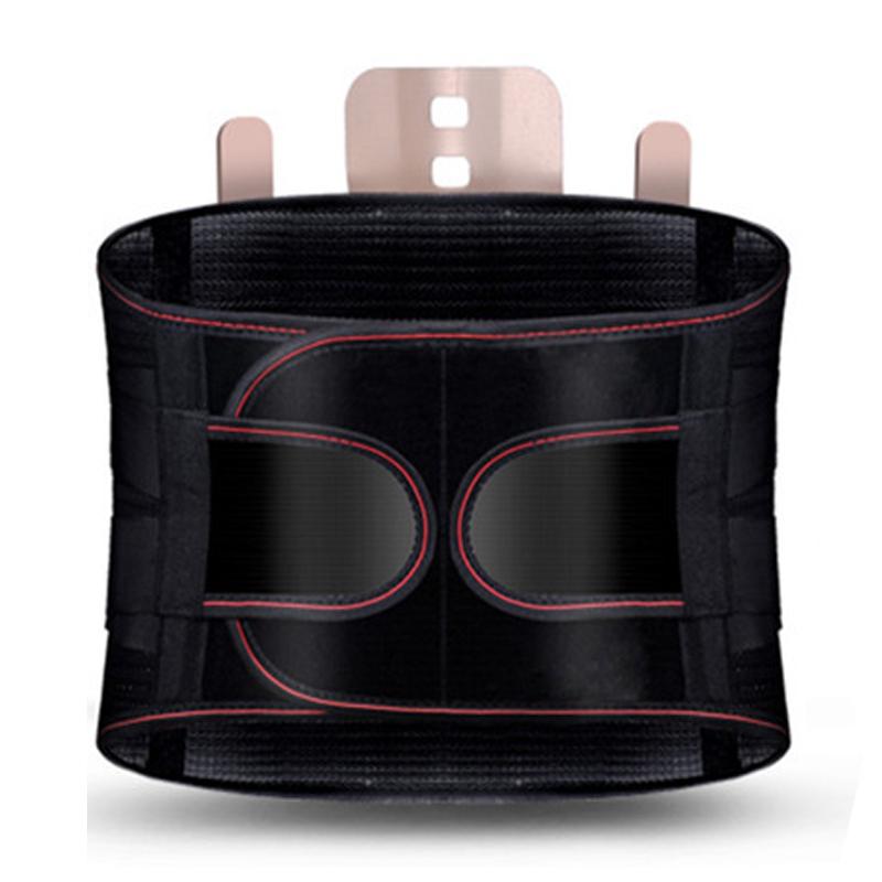 Back Support Heated Belt High Elasticity Breathable Pain Reduce Heating Fixed Waist Brace S Black