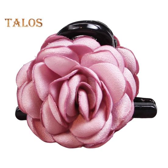 

Женская заколка для волос с двухсторонним декором в виде цветка розы, противоскользящие зубцы, заколка для волос с затылком в виде акулы, украшение для волос светло-фиолетовый