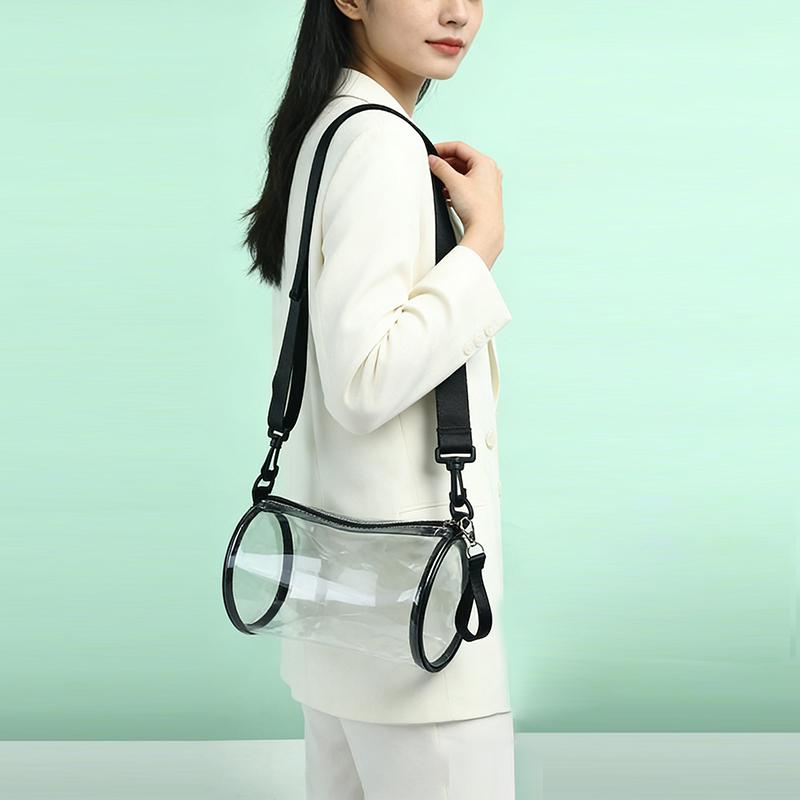 Transparent Laser Crossbody Bag For Women Cylindrical Fashion Mini Shoulder Messenger Bag PVC Jelly Small Tote Bag