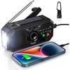 Portable Solar Emergency Radio with Hand Crank, AM/FM First Aid Radio, Built-in Power Bank, USB Charger