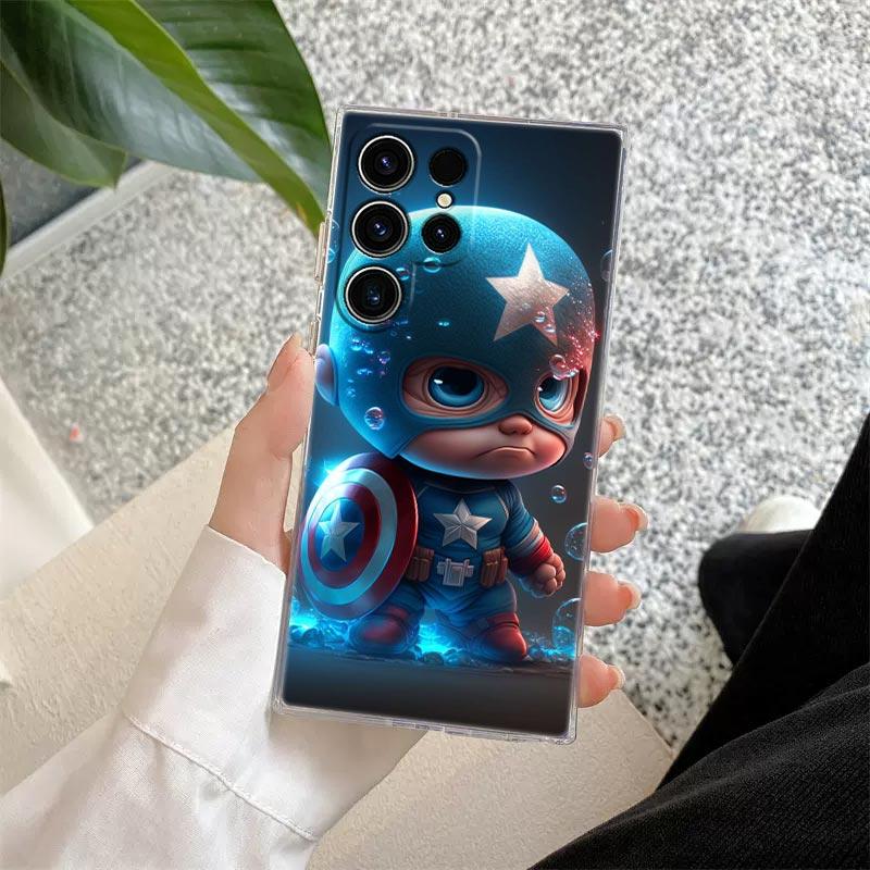 Cute Marvel Baby Groot Rocket Transparent Case For Samsung Galaxy S26 S25 Ultra S24 S22 S26 Plus S20 S23 S21 S25 FE Clear Cover