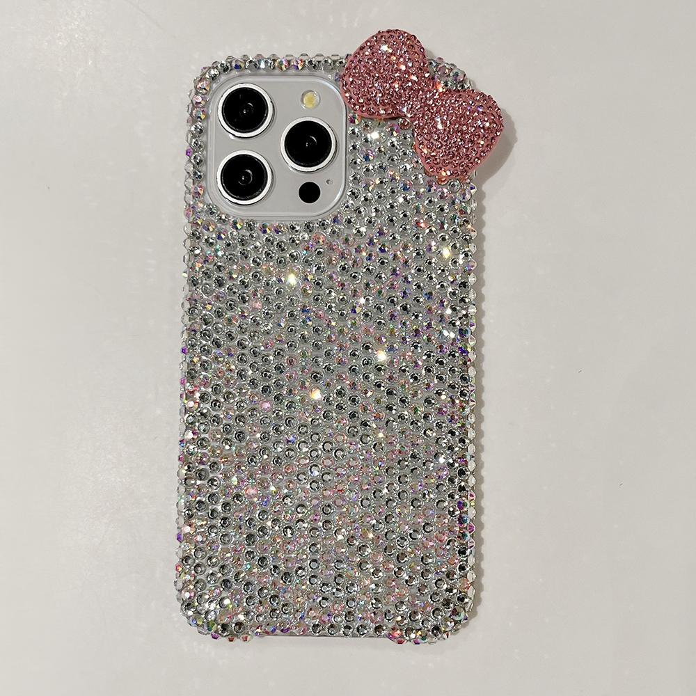 3D Glitter Bowknot Diamond Crystal Phone Case for iPhone 13 12 15 14 16 Plus 17Pro 17 Pro Max Air 11 Shockproof Bling Cover Case
