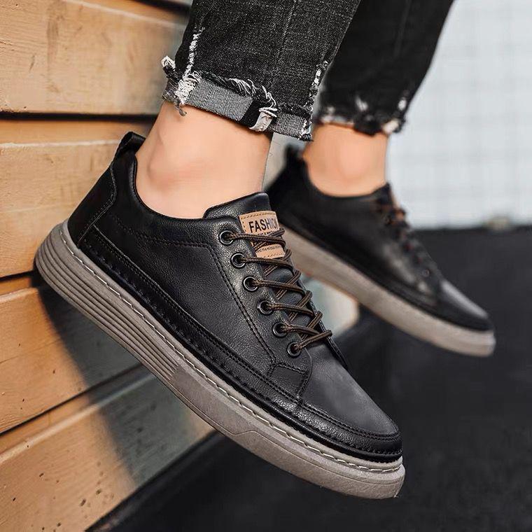 Men's Spring Trendy Canvas Sneakers: Waterproof, Wear-Resistant, Stain-Resistant, Versatile Style.