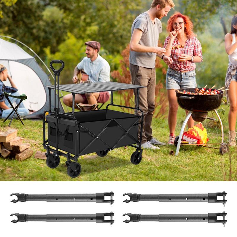 Folding Table Legs Strong Load Bearing Camping Cart Desktop Telescopic Pole Outdoor Camping Table Bracket Cart Attachment Table