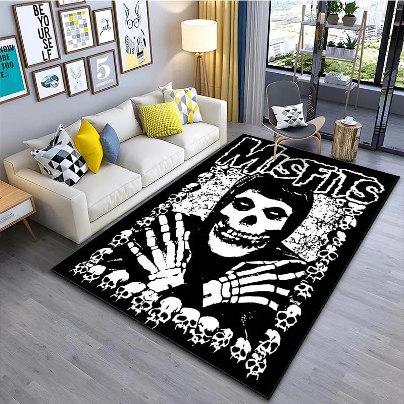 Band M-Misfits Patterned Floor Mat 15 Size Living Room Bedroom Bedside Bathroom Floor Mat Bar Club Area Rug Living Room Decor