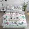 Cartoon Rabbit for Children Girl Boy Gift Duvet Cover Bunny Polyester Quilt Cover Cartoon Animals Theme for Bedroom Decorations