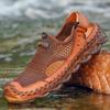 Summer Outdoor Men's Handmade Candy Bottom Leather Sandals Mesh Shoes Sports Sandals