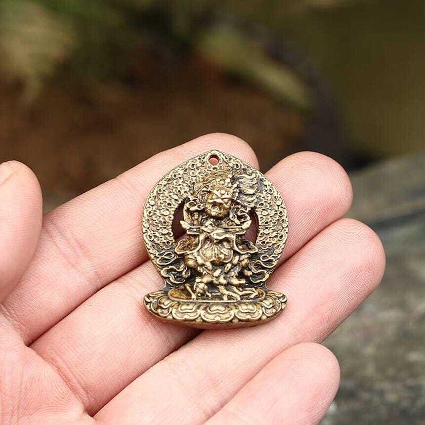 Brass Nepalese Buddha Statue Keychain Pendant Car Diy Gift Key Pendant