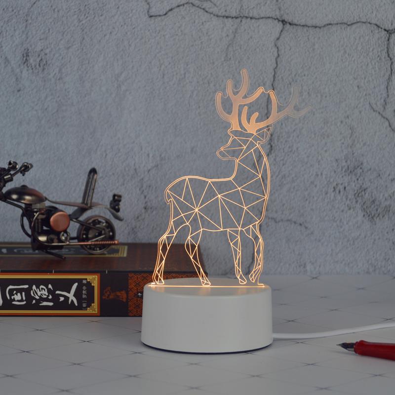 Plastic Base 3D Led Sensor Night Light Creative Children's Lamp Led Lamp for Home