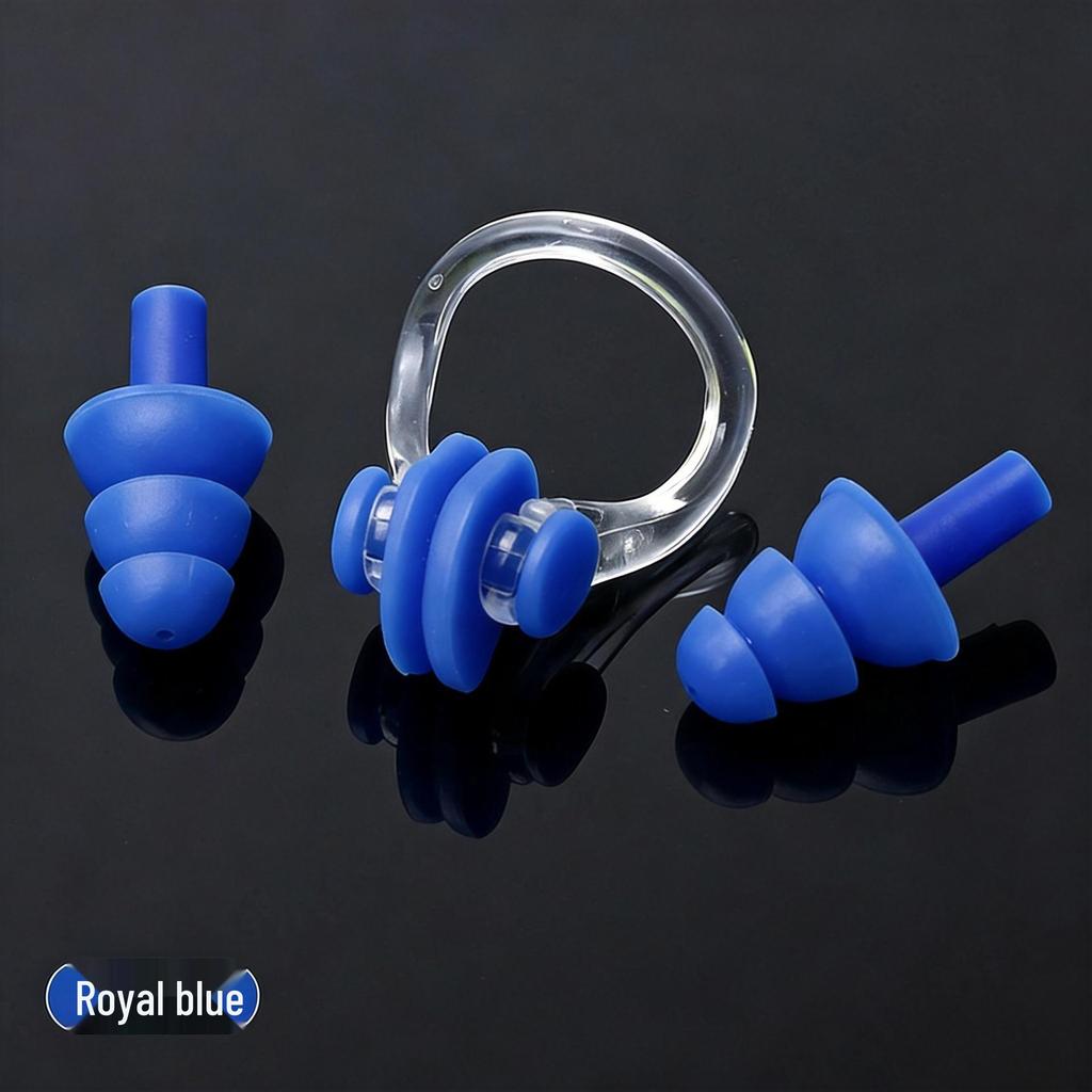 Diving Nose Clip & Earplug Set for Adults & Kids - Professional Silicone Waterproof Swimming Gear