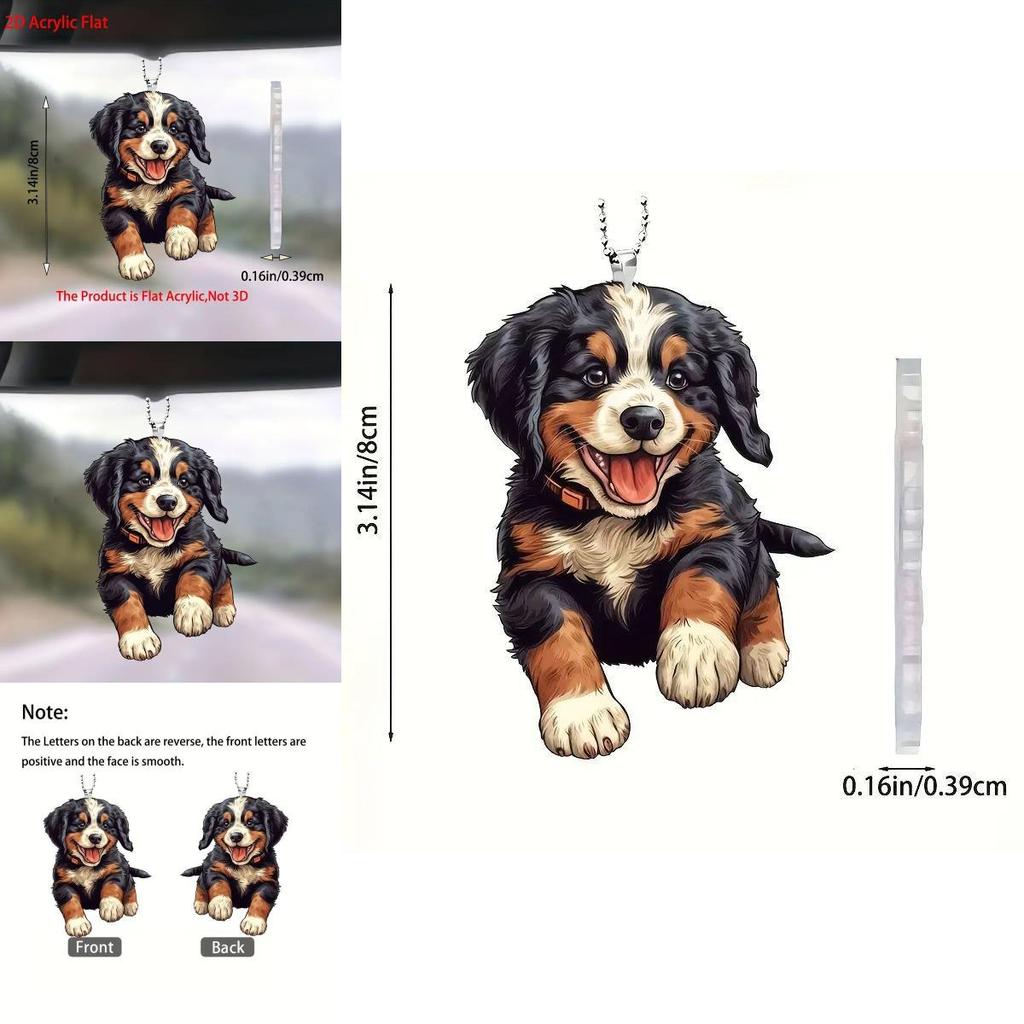 Adorable Cartoon Black Dog Acrylic Car Ornament For Stylish Interior Decoration