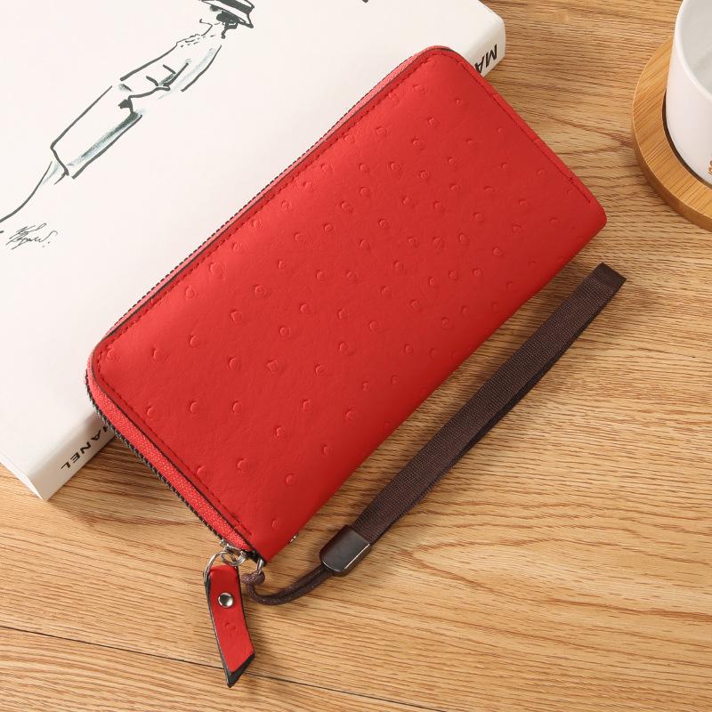 PU Ostrich Pattern Handbag for Women, High-end Fashion Handbag, Long Wallet