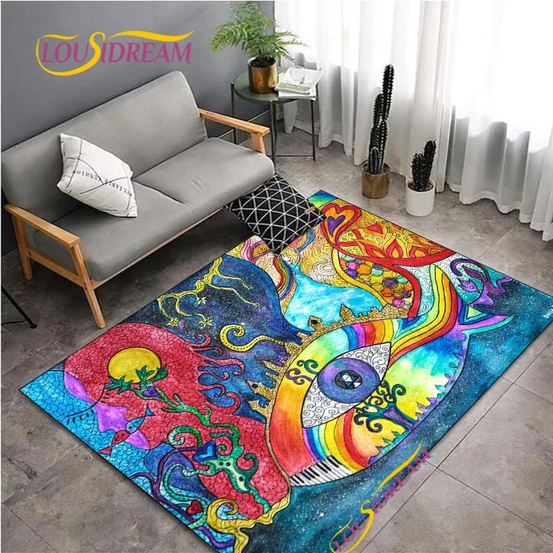 Evil Eye Pattern Nordic Style Area Rug Living Room Bedroom Decorat Yoga Carpet Door Un-slip Floor Mat Photography Props Alfombra