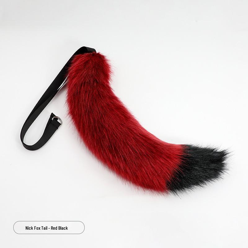 Mehrfarbiges Kunstfuchs-Ohren- und Schwanz-Cosplay-Set