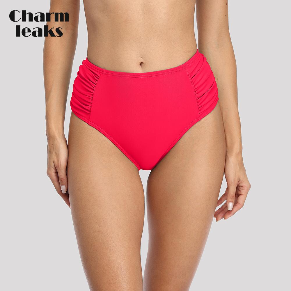 

Charmleaks Плавательный низ Женский женский бикини Низ Кружевной лоскутный купальник Трусы с высокой талией XL розовый