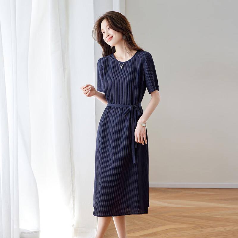 Srcr Women's Textured Mulberry Silk Tie-Waist Dress