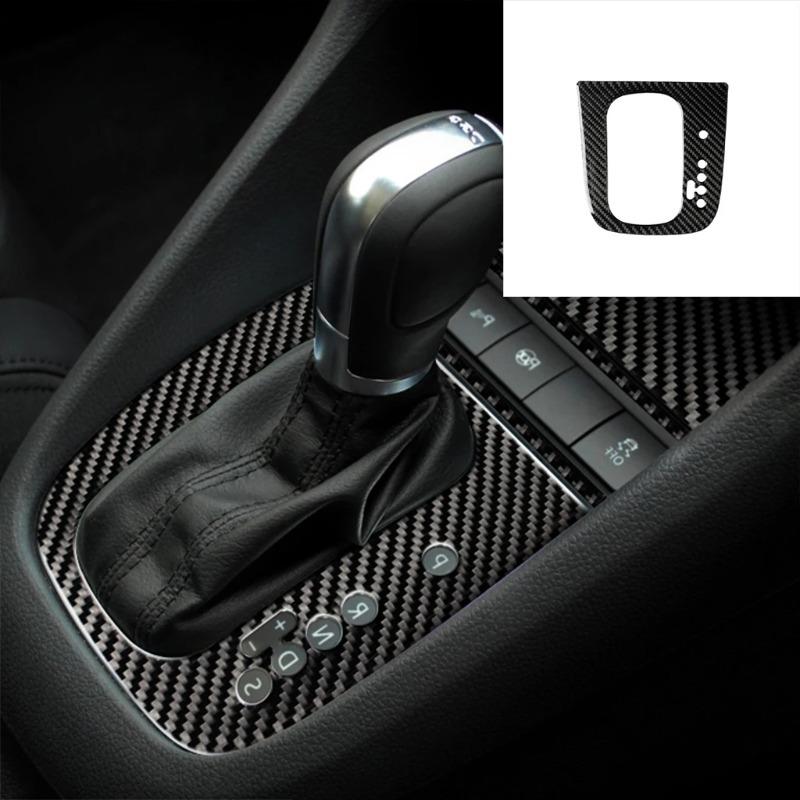 1PC Carbon Fiber Texture Gear Shift Panel Trim Self-Adhesive Scratch Resistant for VW Golf 6 2008-2012 Scirocco 2009-2016