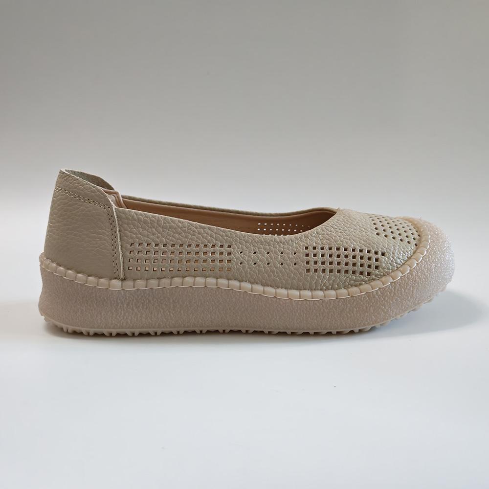 Genuine Leather Women Loafers Slip On Flats Cowhide Comfortable Soft Casual Shoes Daily Wear Black Beige Yellow Plus Size 41