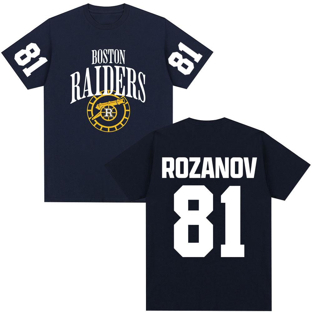 Heated Rivalry Ilya Rozanov 81 Boston Raiders Tshirts Unisexs Clothing Fashion Vintage Oversized T Shirts Cotton Casual Tshirt