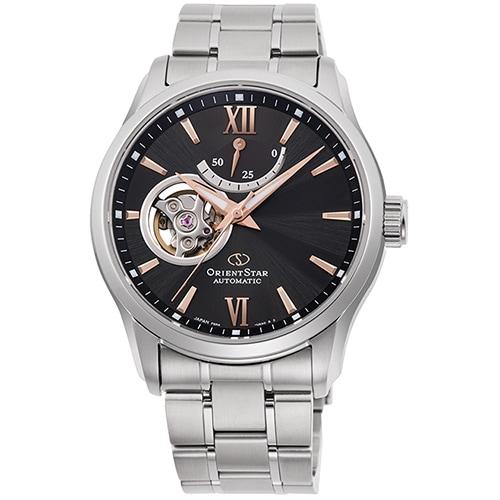 Orient Men's RK-AT0009N (Men's Metal Band Contemporary Semi-Skeleton) Round Watch Silver
