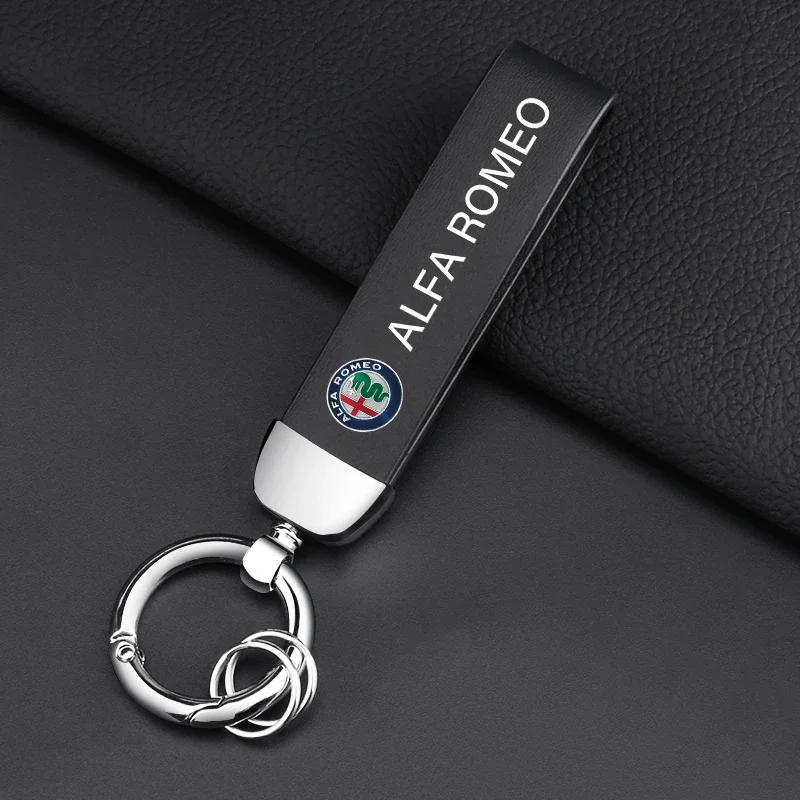 Car Stickers For Alfa Romeo Car Goods 3D Metal Car Styling Emblem Keychain Key Chain Rings For Alfa Romeo 159 147 156 Giulietta