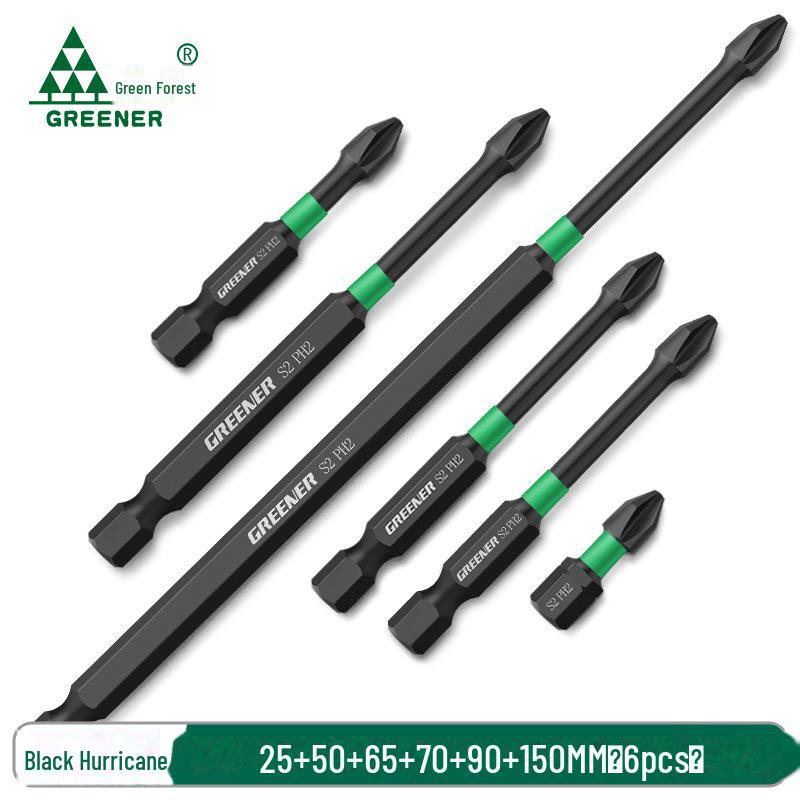 Green Forest High-Impact Magnetic Cross Hand Drill Set with German-Imported Screwdriver Bits