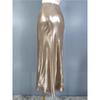Export Single H Home High Waist Slim Looking Beautiful Sheath A- line Bright Silk Elegant Stylish Shiny Midi Skirt Mermaid Dress